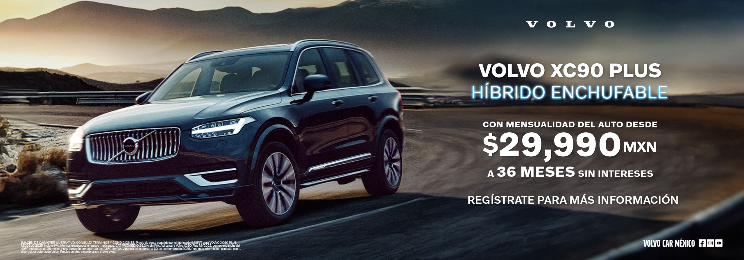 Volvo XC90 Plus con mensualidades del auto desde $29990 MXN a 36 meses sin intereses